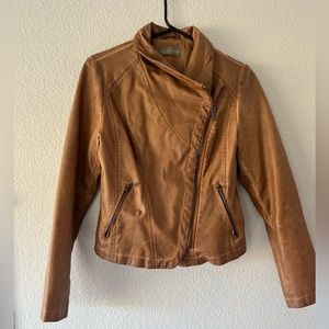 Camel colored faux leather jacket